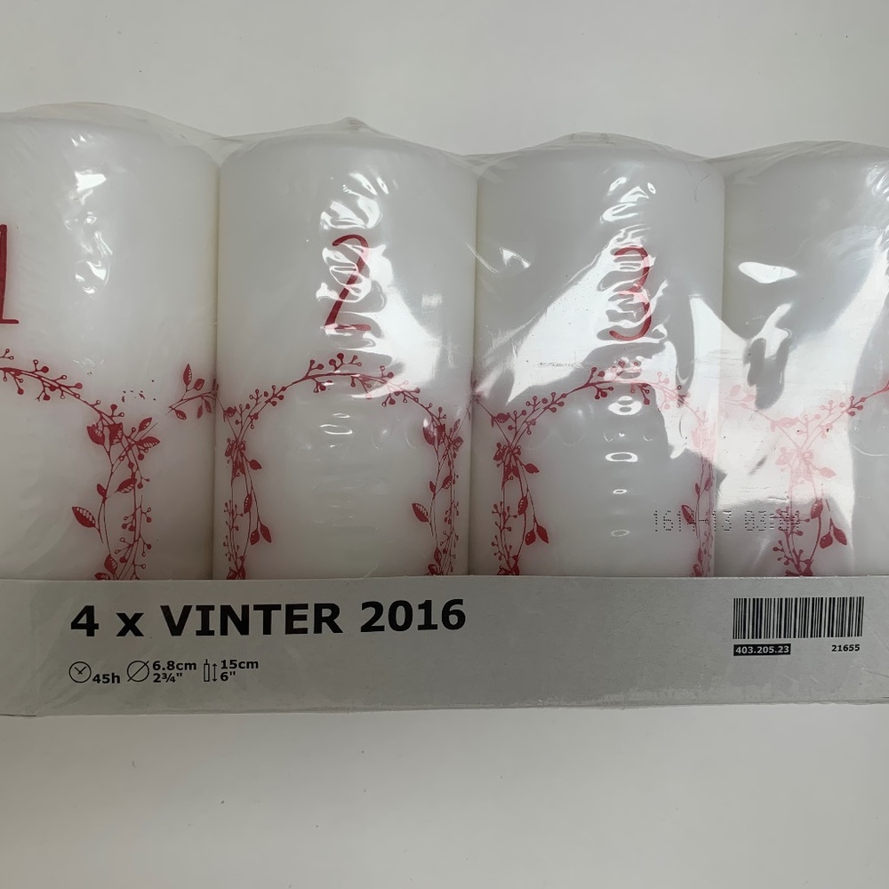 4 ikea Advent unscented block candles Christmas